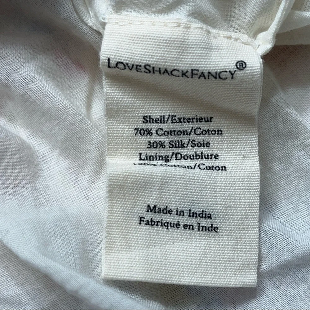 Love Shack Fancy Weslan Midi Dress Cherry Skies Womens Size 4 Lined Cotton Silk - Picture 12 of 15